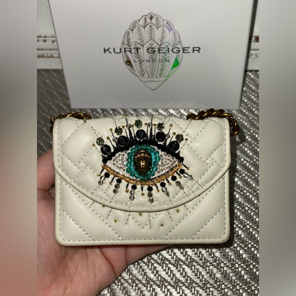 Kurt Geiger London Micro Kensington Eye Quilted Leather Crossbody Bag